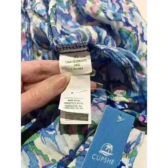 Cupshe Romper Colorful Beach V Neck Tie-Waist Lightweight Summer Stretchy Swim - Picture 4 of 10